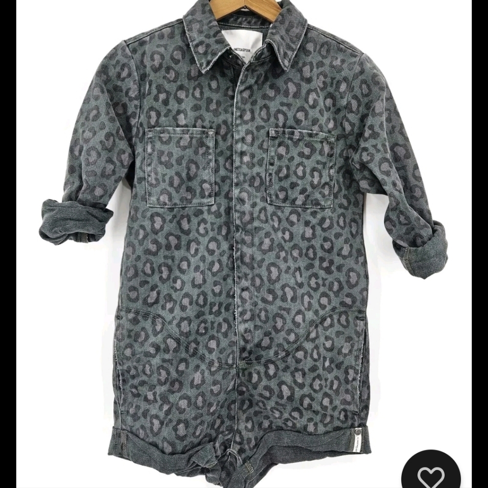 One teaspoon romper in brown leopard